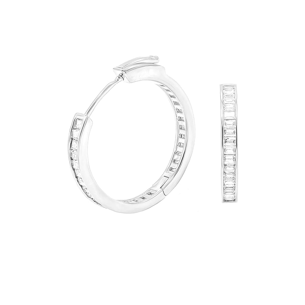 Emerald Cut Hoop Earrings