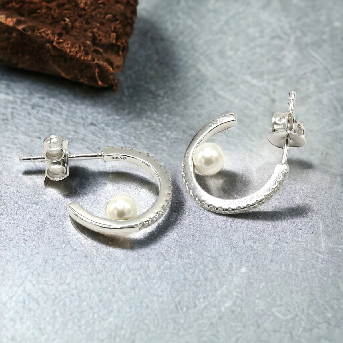 Pearl Hoop Earrings