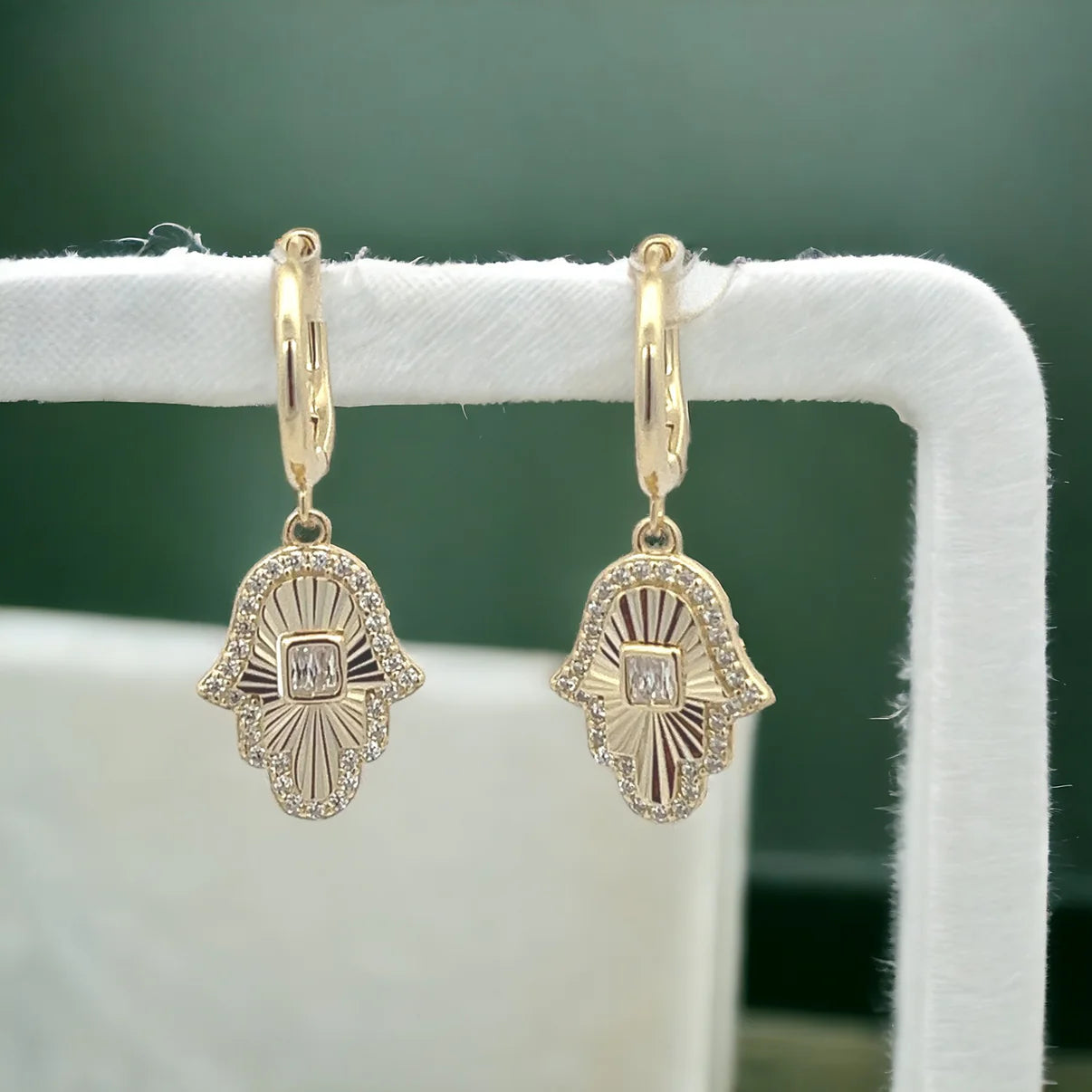 Drop Hamsa Earrings