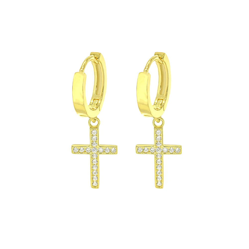 Cross Hoop Earrings