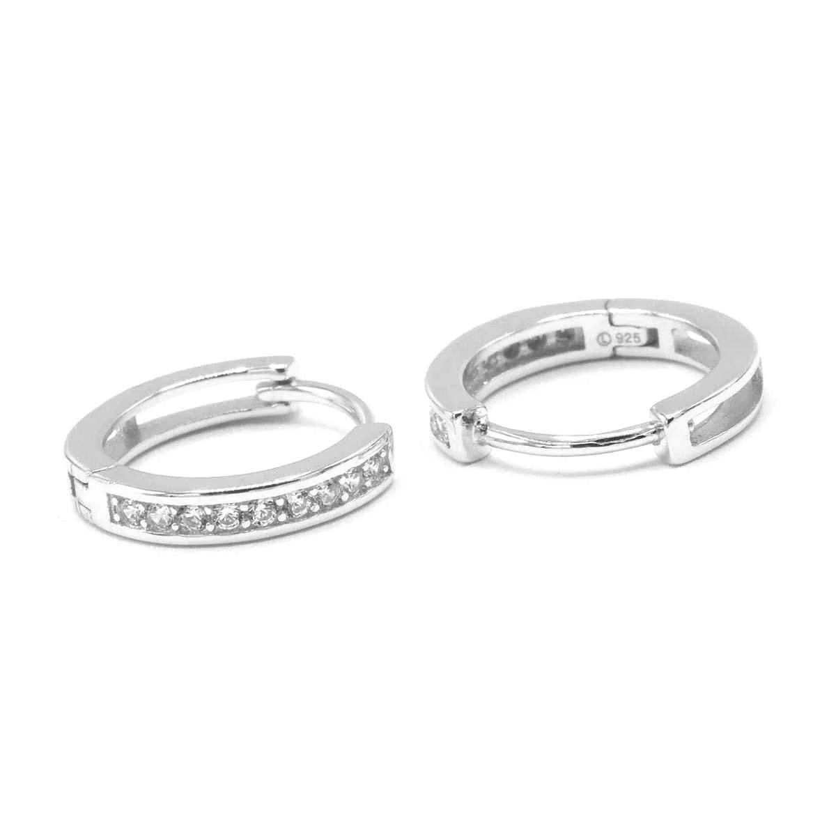 Pave Stone Hoop Earrings