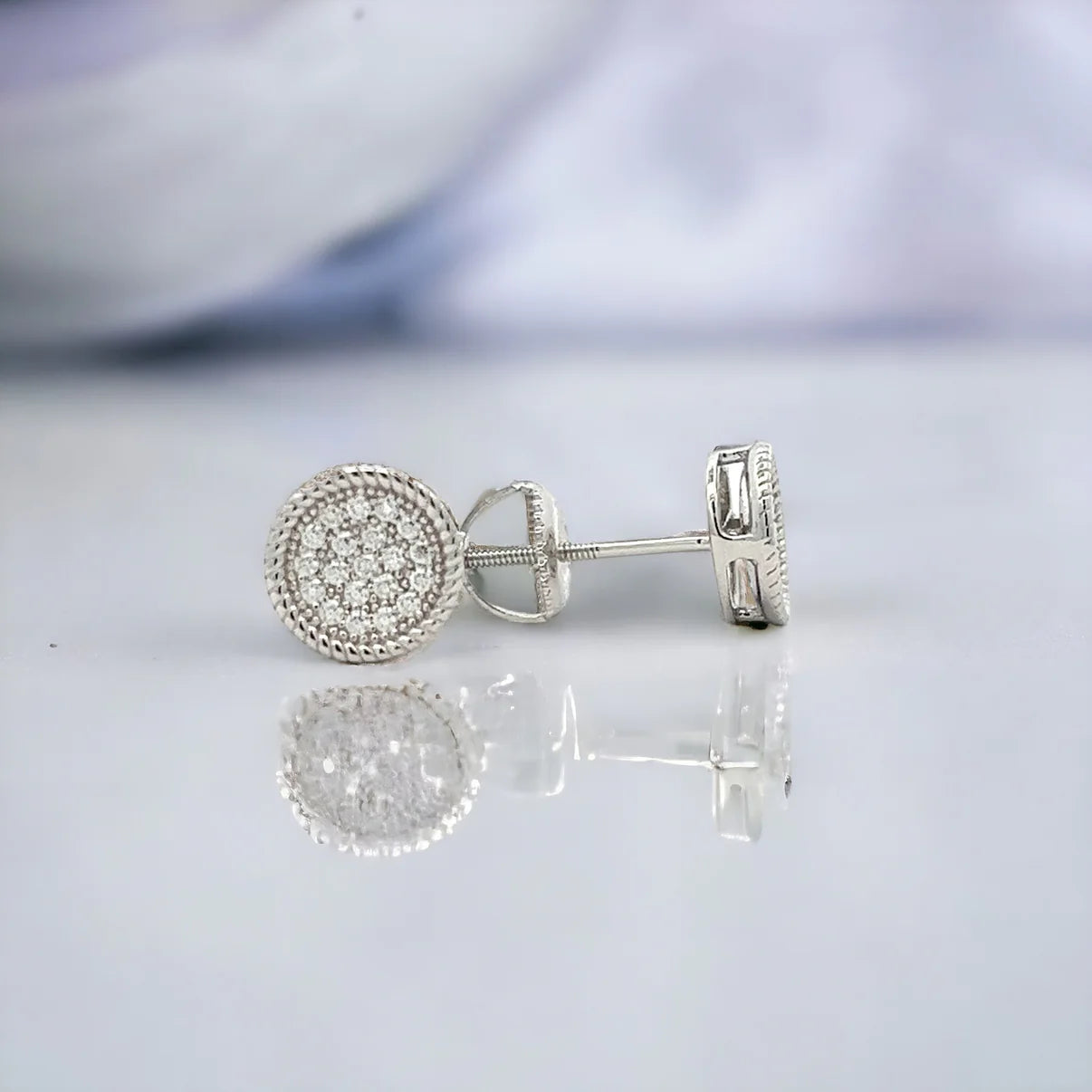 Twisted Halo Stud Earring