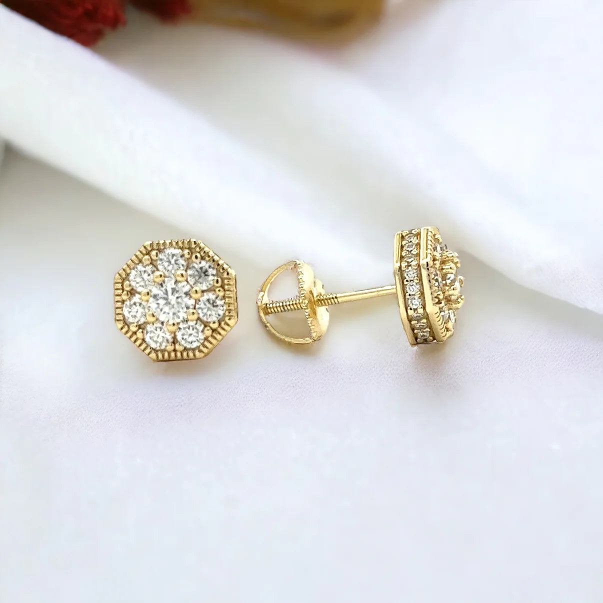 Octagon Stud Earring