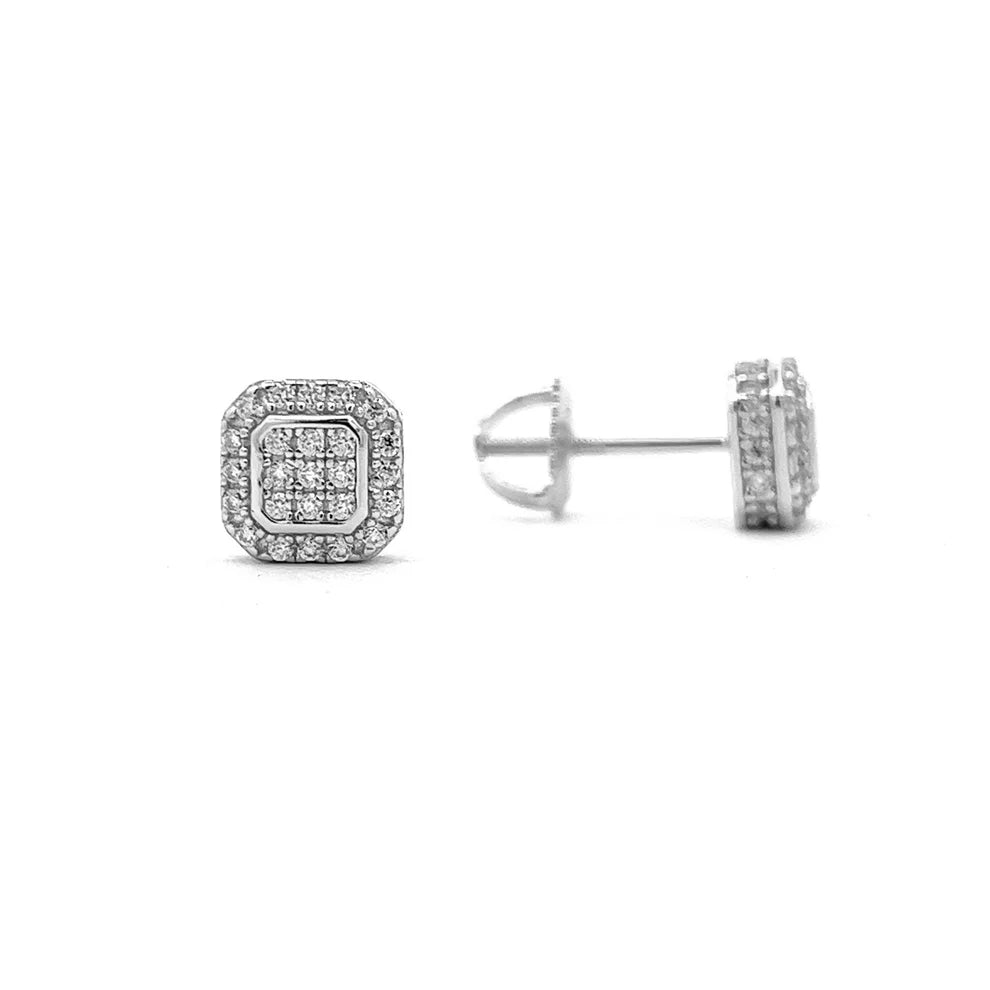 Lattice Halo Stud Earring