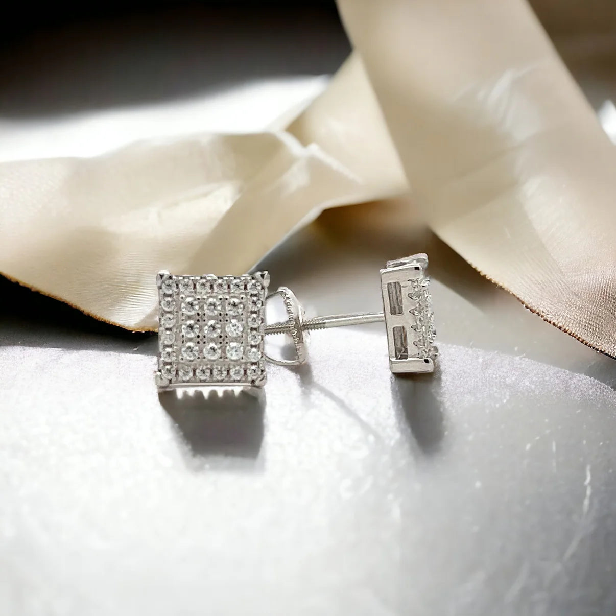 Sharp Square Stud Earring