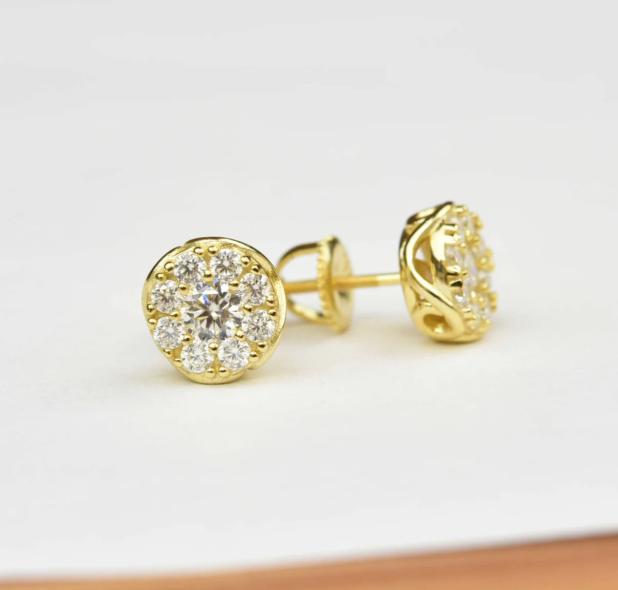 Floral Moissanite Stone Earring