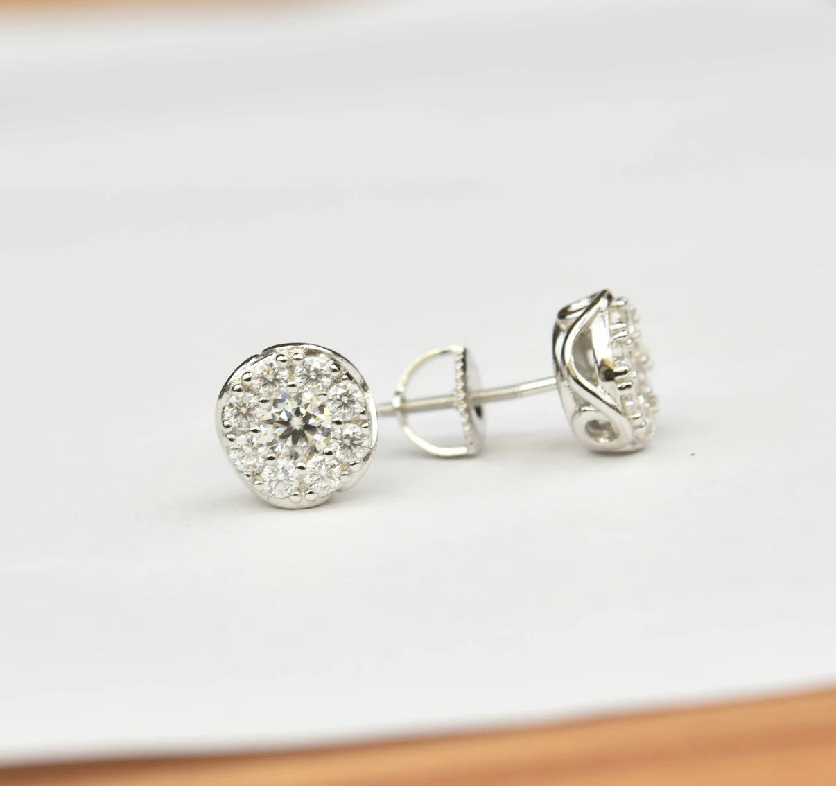 Floral Moissanite Stone Earring