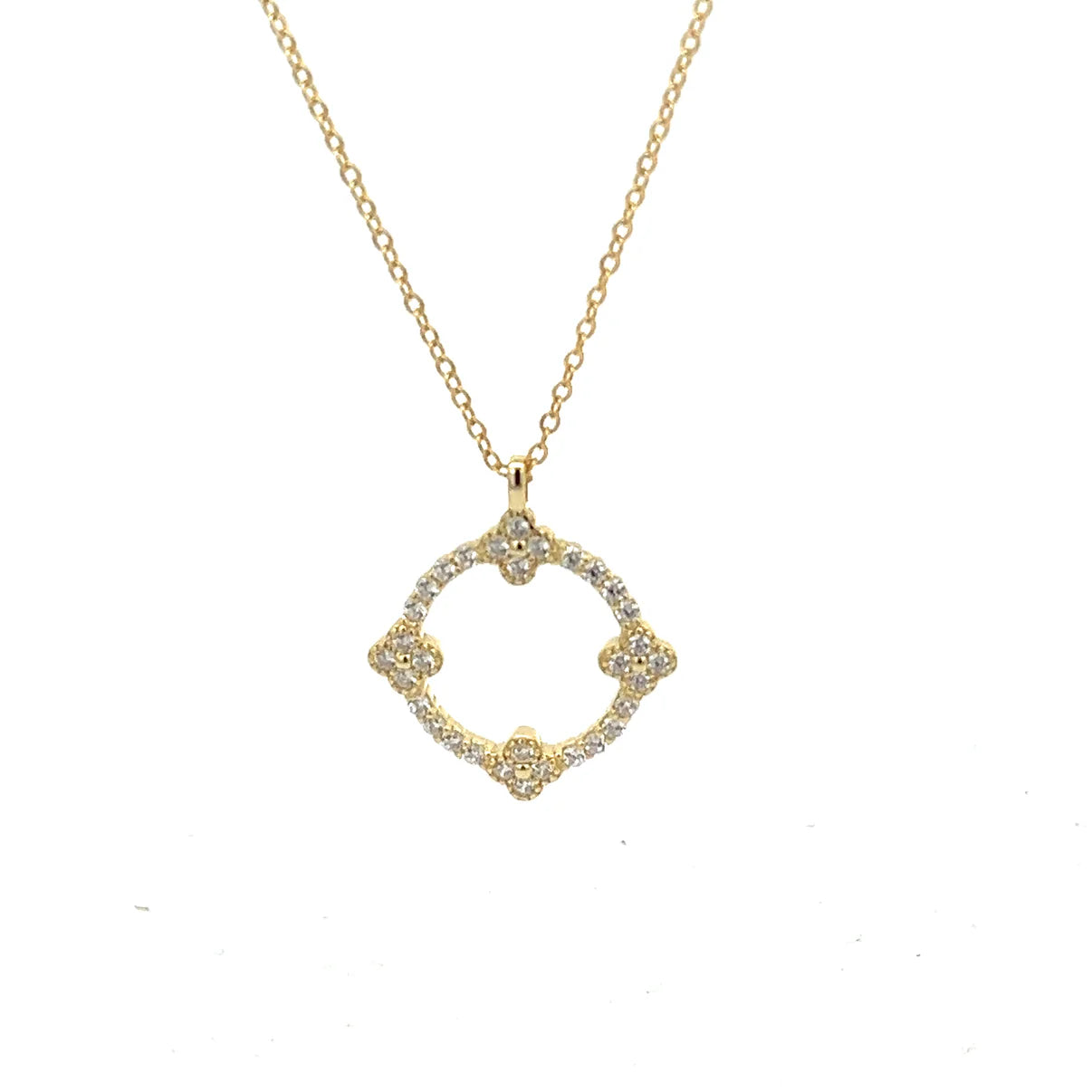Four Clover Circle Necklace