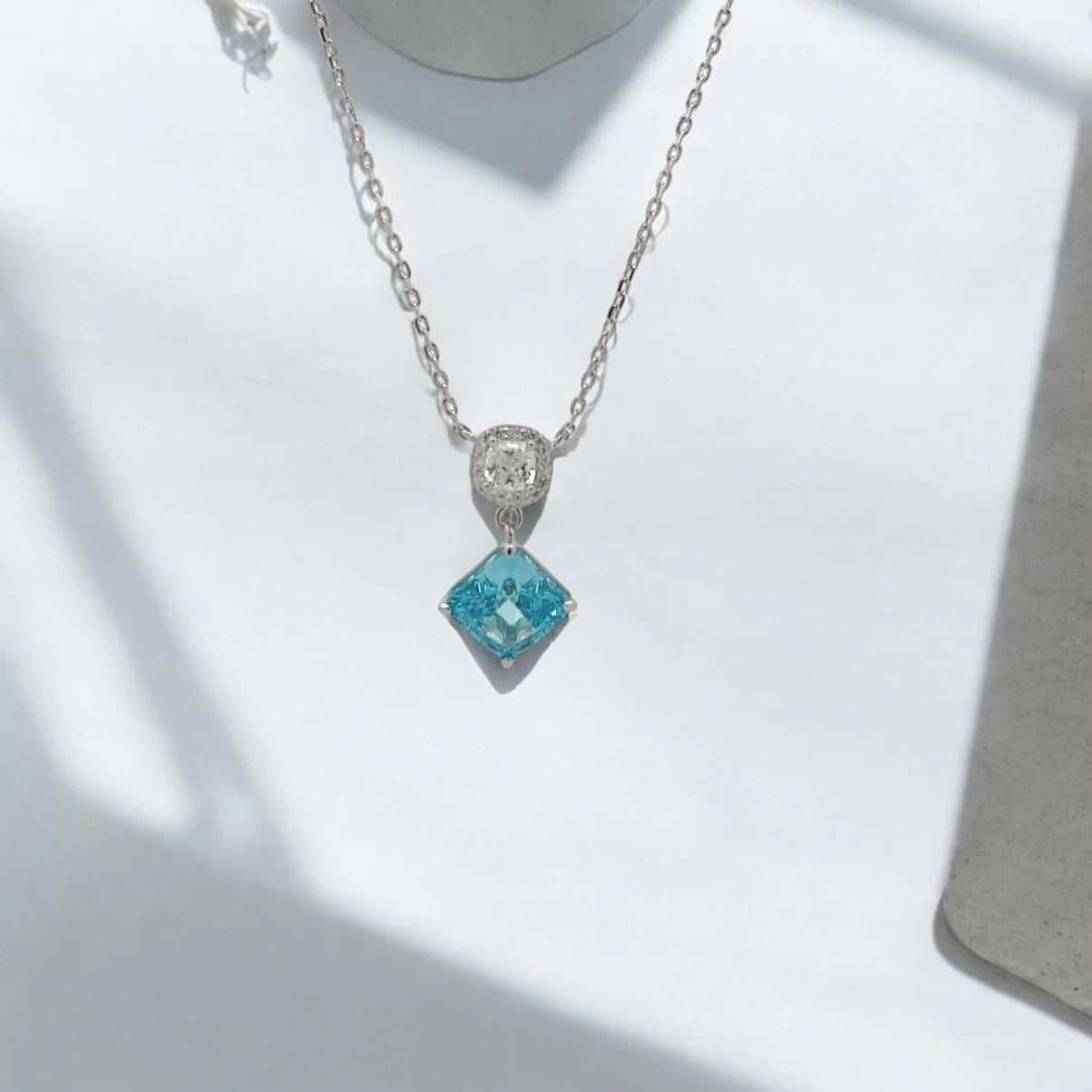 Square Birthstone Necklace