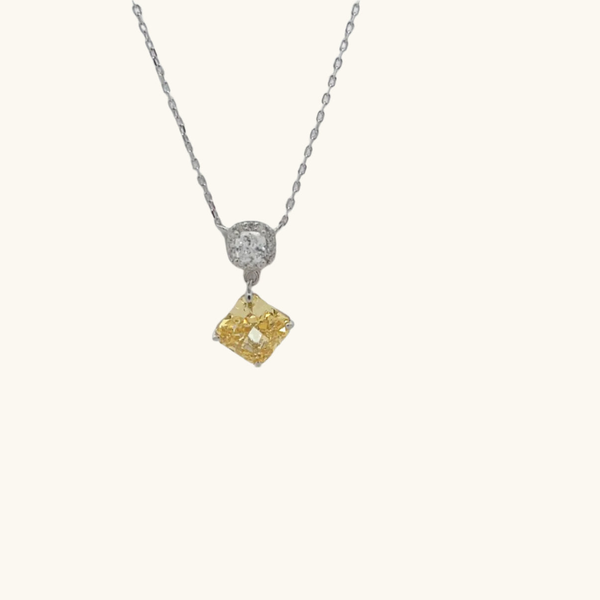 Square Birthstone Necklace