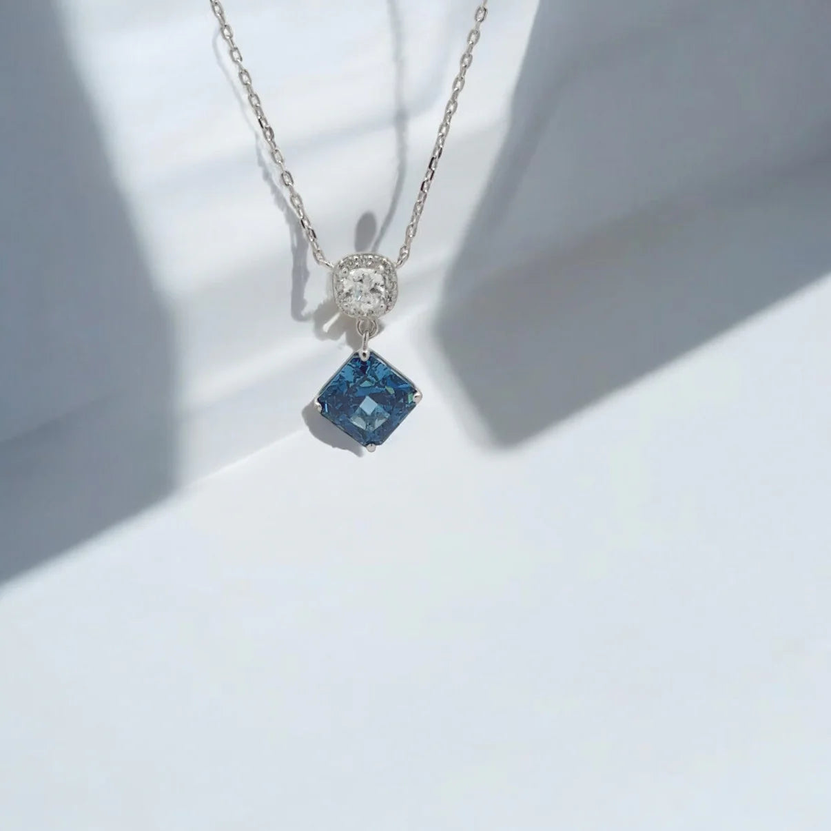 Square Birthstone Necklace