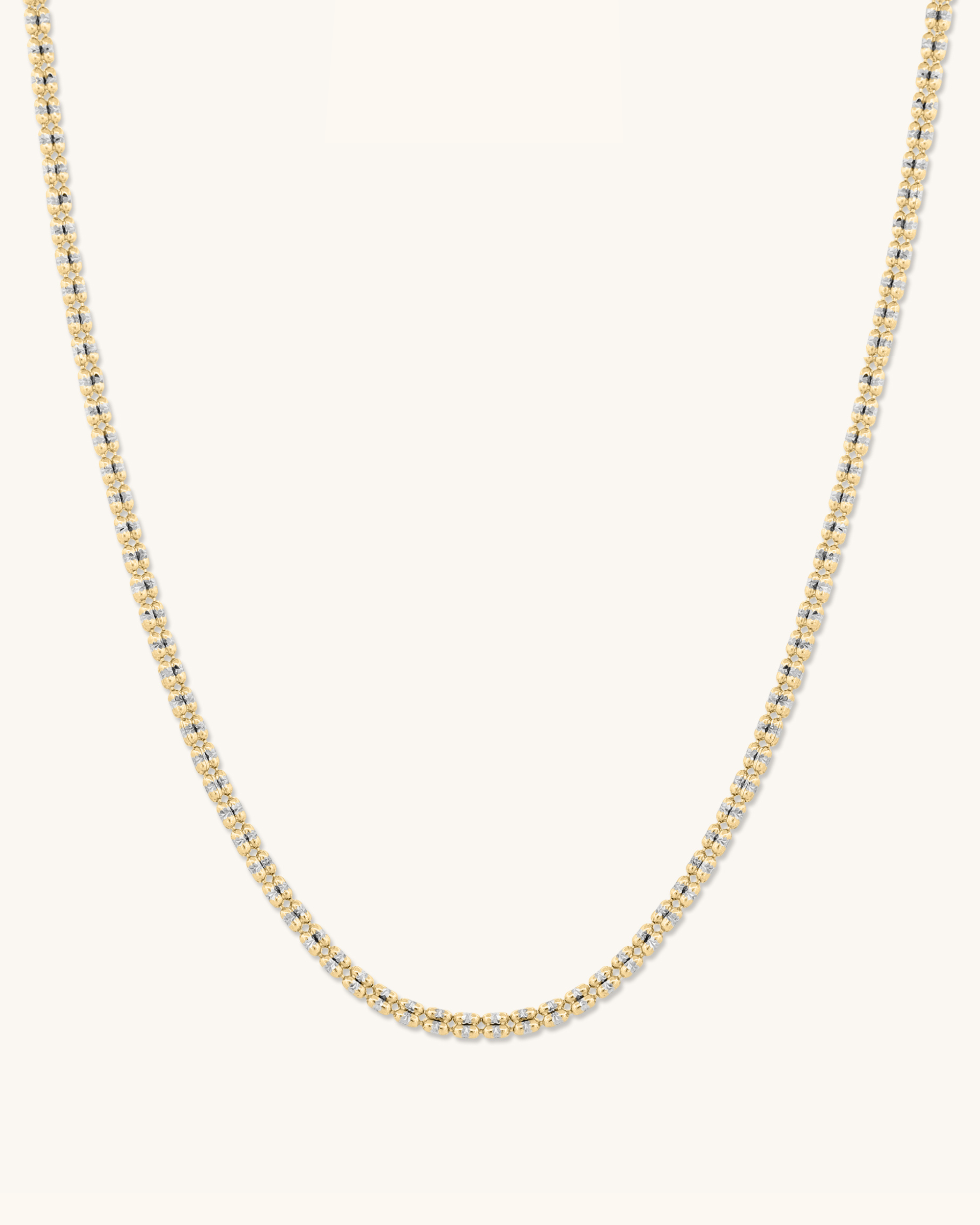 14K 2.7mm Two-Tone Fancy Ice Chain
