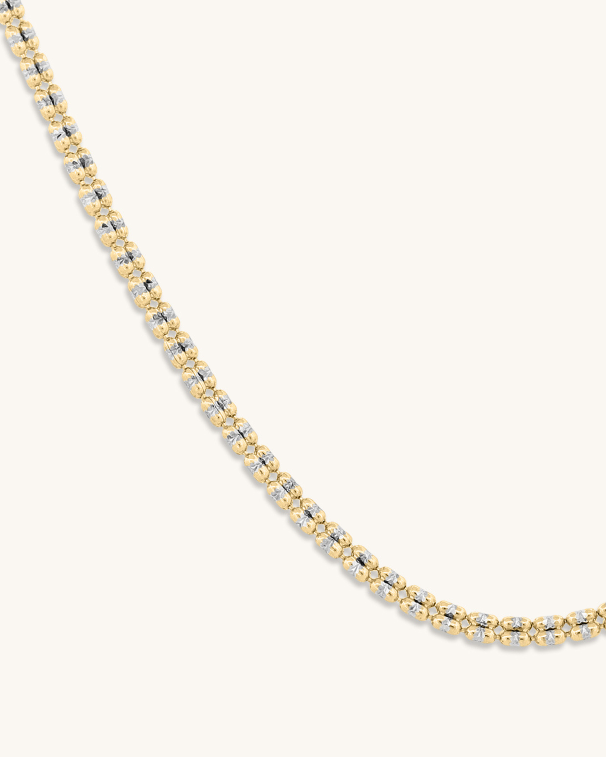 14K 2.7mm Two-Tone Fancy Ice Chain
