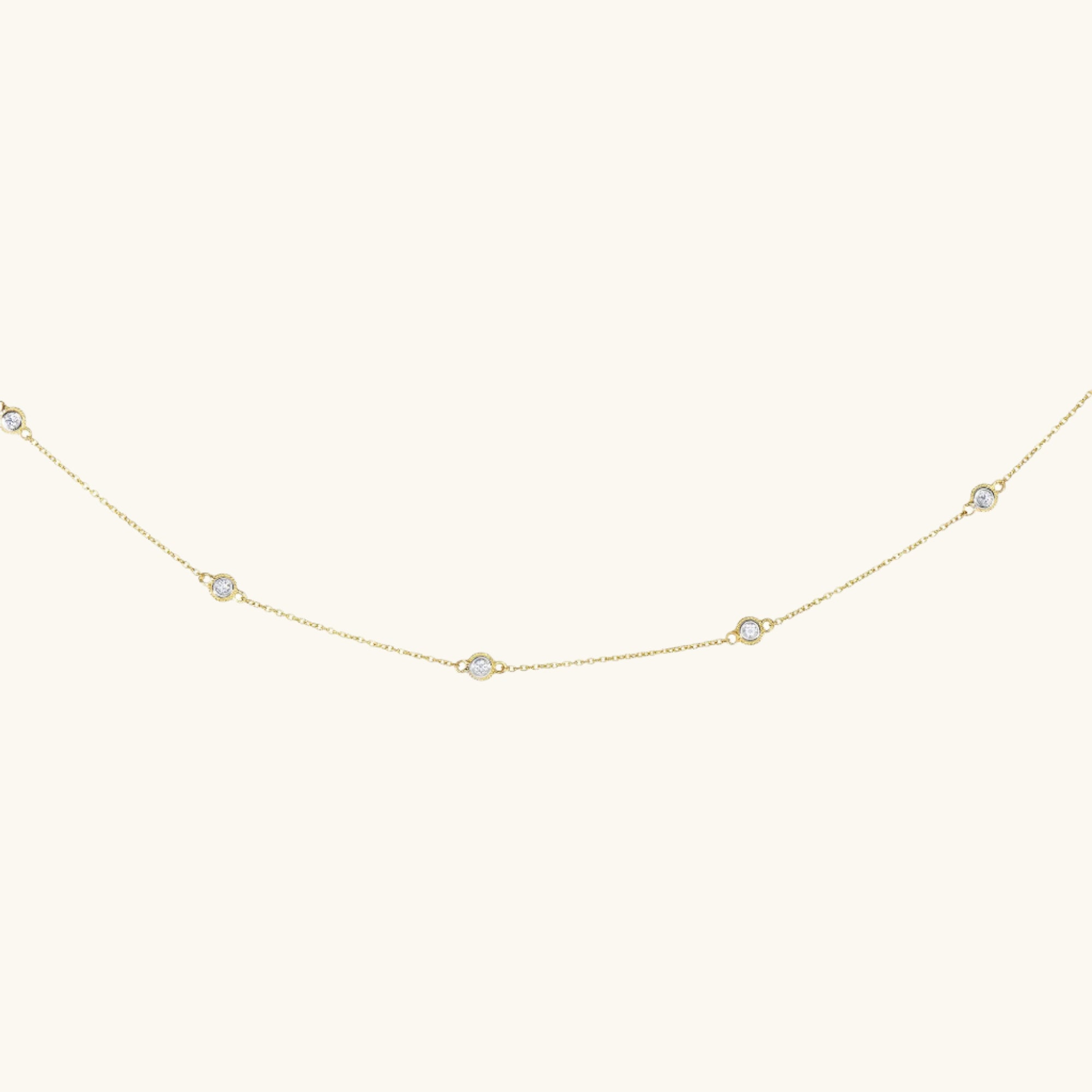 14K Gold .25ct Diamonds by the Yard Necklace