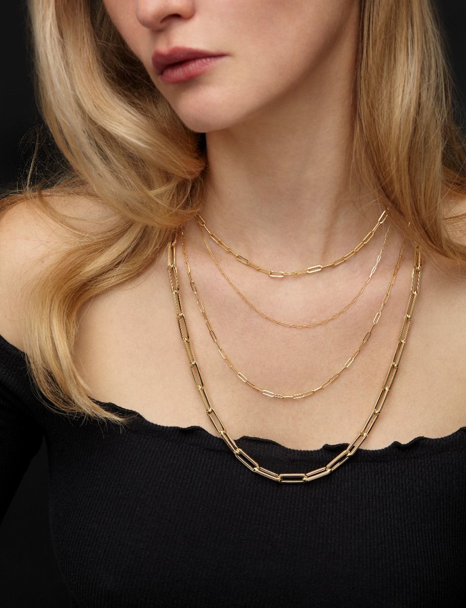 14K Gold 1.5mm Paperclip Chain
