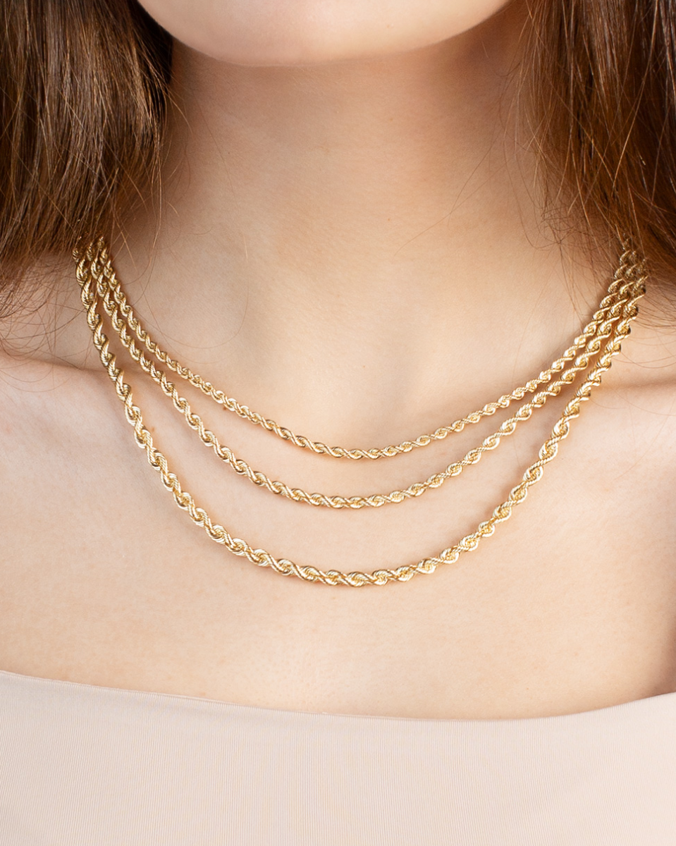 14K Gold 2mm Lite Rope Chain