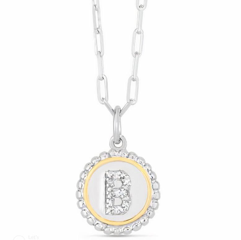 Initial Necklace With Paperclip Chain