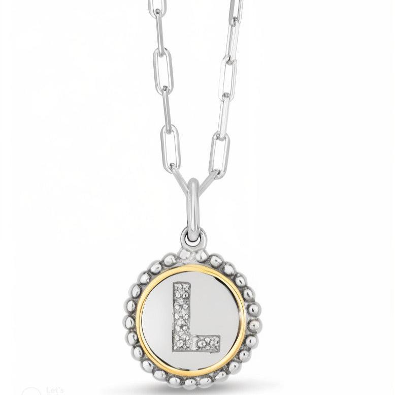 Initial Necklace With Paperclip Chain