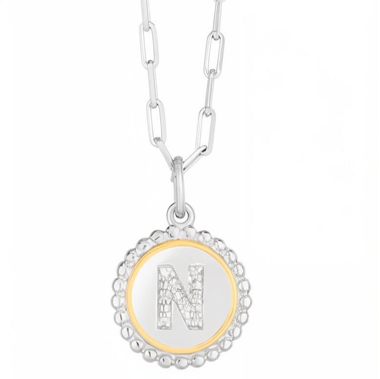 Initial Necklace With Paperclip Chain