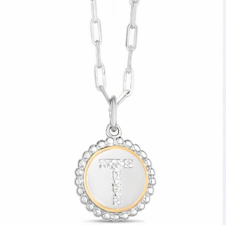 Initial Necklace With Paperclip Chain