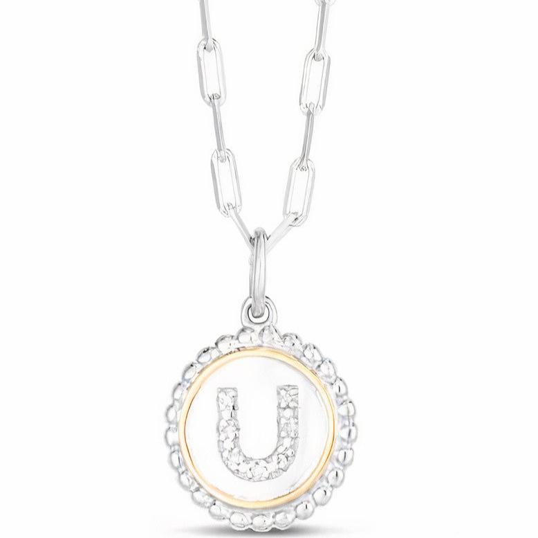 Initial Necklace With Paperclip Chain