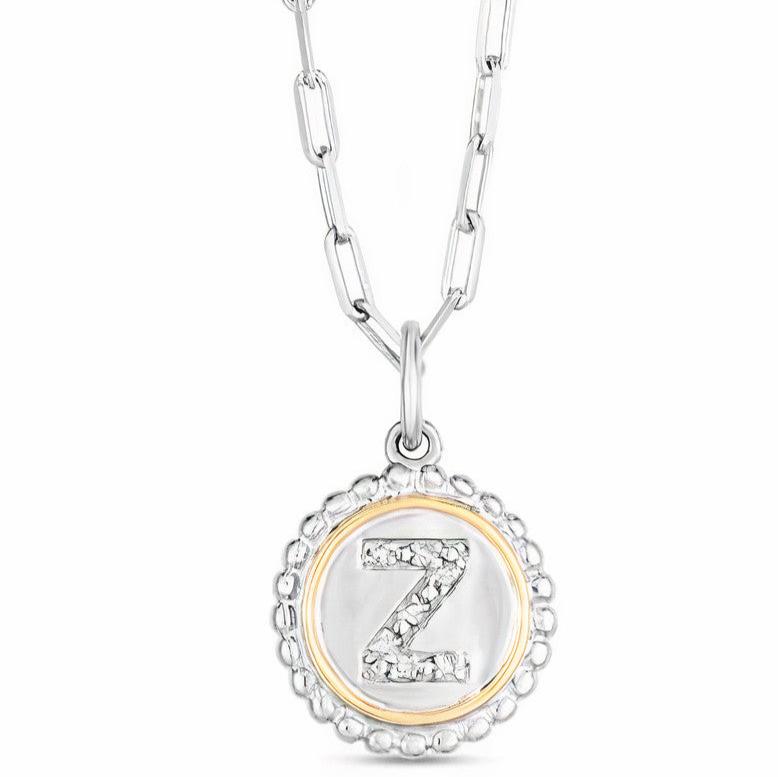 Initial Necklace With Paperclip Chain