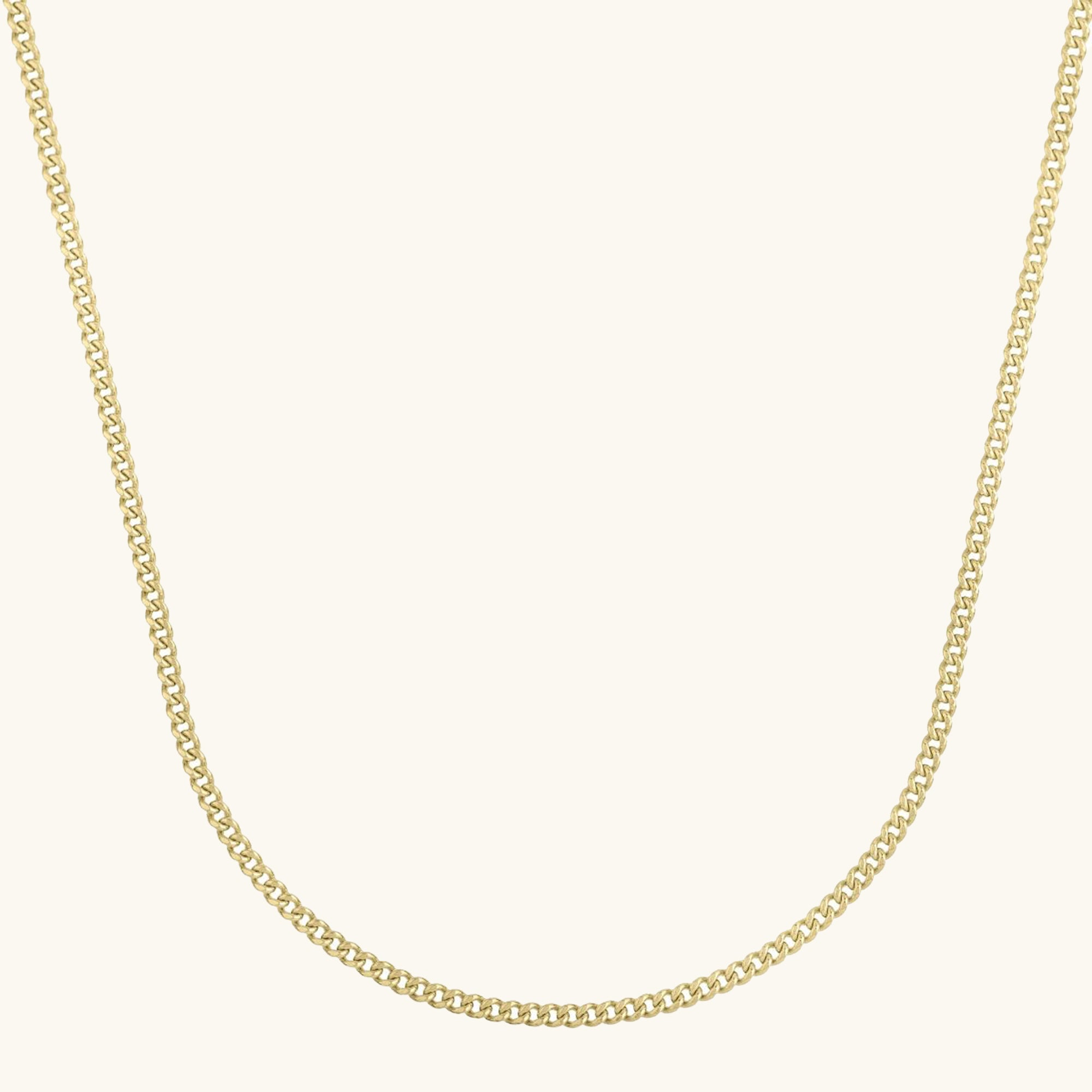 14K Gold 3.65mm Light Gourmette Cuban Chain